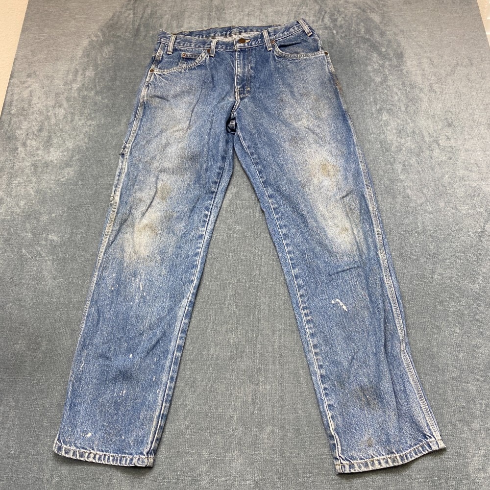 Dickies Carpenter Jeans Mens 31x31 Blue Denim Straight Workwear Utility Pockets